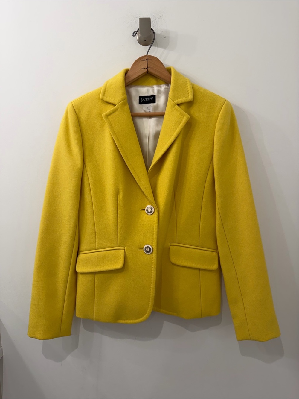 NWOT J.Crew Women’s Vintage Yellow Structured Blazer Limited Edition Buttons